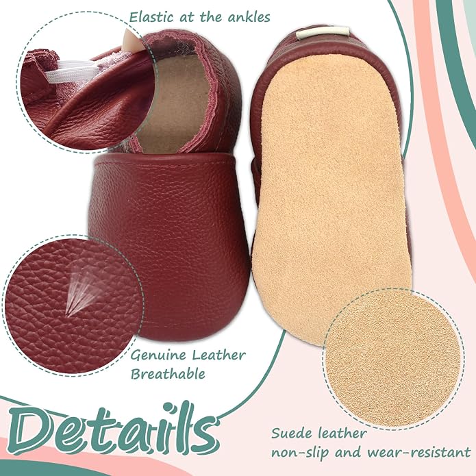 Genuine Leather Baby Booties Soft Sole Toddler Walking Shoes - Image 4