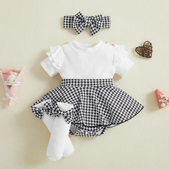 Giraropa Newborn Baby Girl Clothes Smocked Bubble Romper Dress + Socks + - Image 7