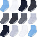 Baby Toddlers Crew Socks with Non-Slip Grip 12 Pack Cotton Stretch Socks | Soft by JAKIDAR