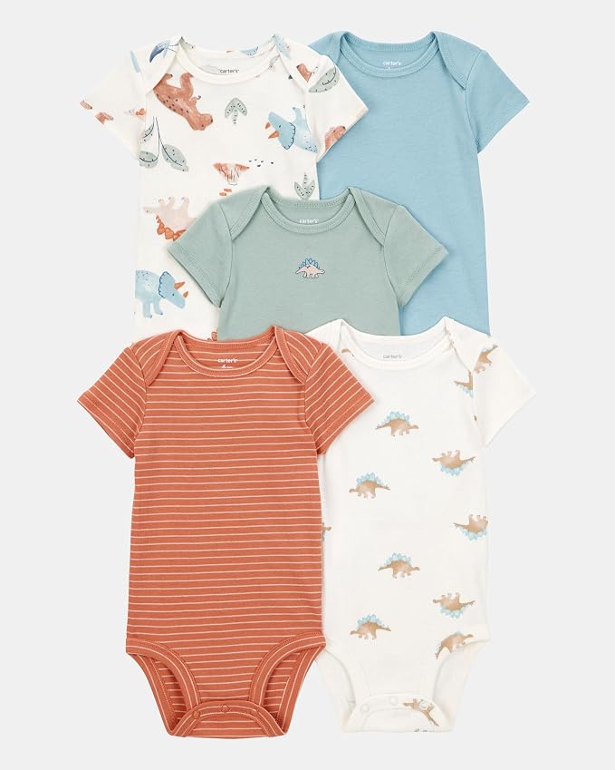 Carter's Baby Boys 5-Pack Original Short Sleeve Bodysuits - Image 7