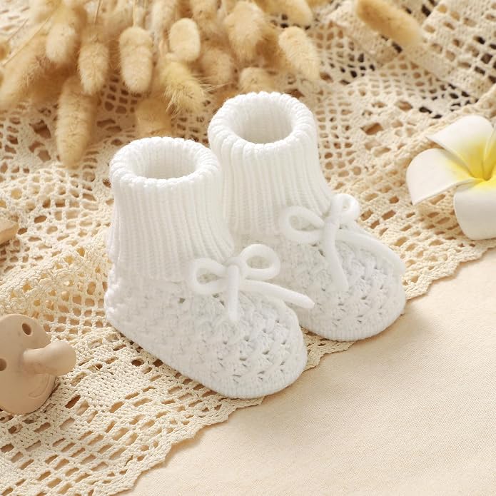 Newborn Shoes Knitted Baby Booties Infant Boys Girls First Walkers | Handmade - Image 4