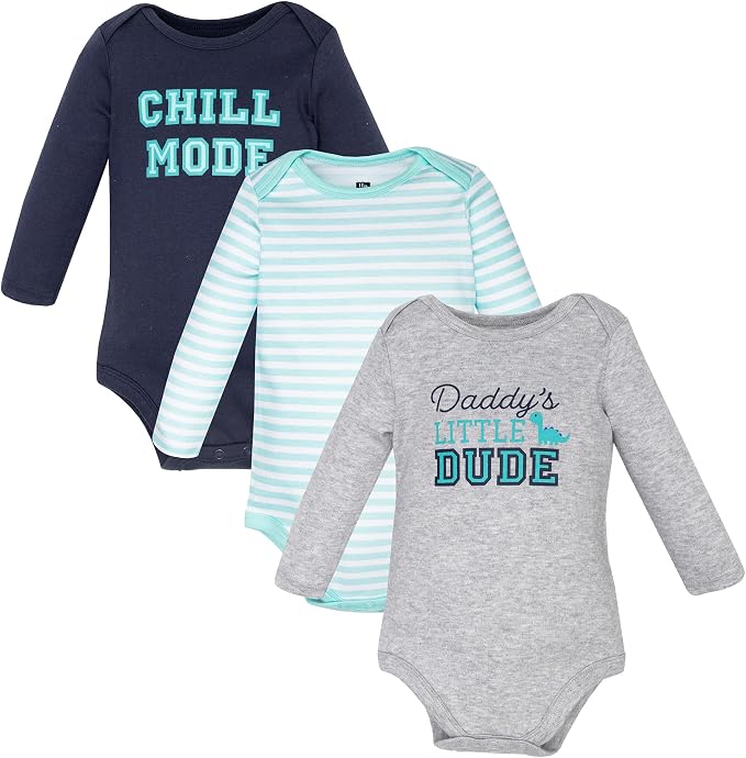 Hudson Baby baby-boys Cotton Long-sleeve Bodysuits 3-pack by HudsonBaby
