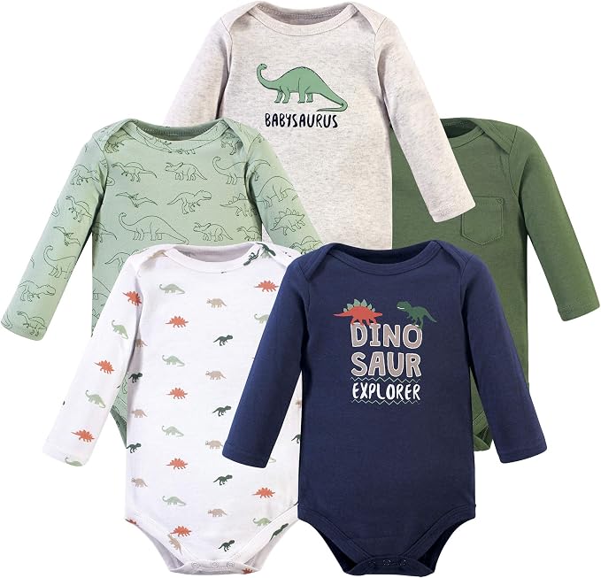 Hudson Baby baby-boys Cotton Long-sleeve Bodysuits 5-pack - Image 2