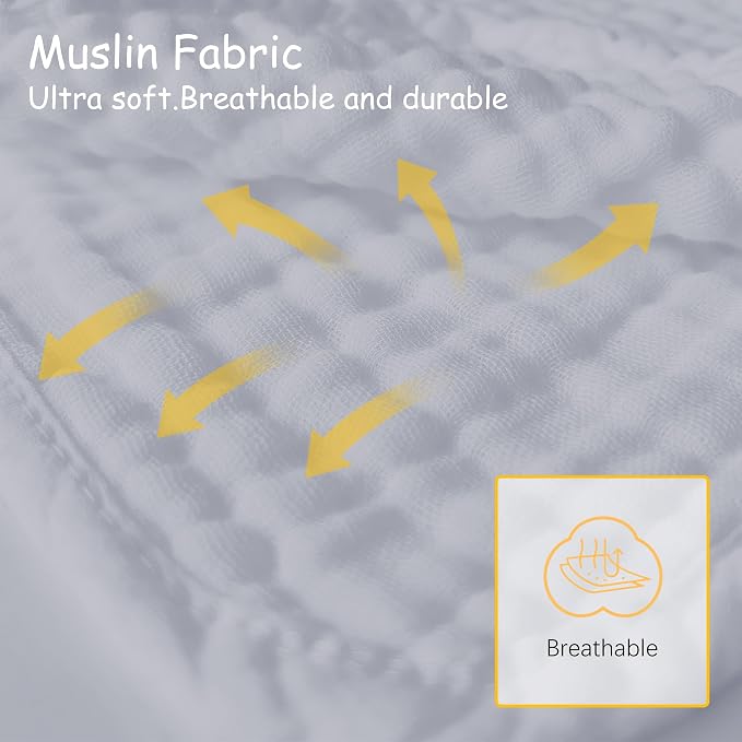 Lovely Care 12 Pack Muslin Burp Cloths 100% Cotton Muslin Cloths Large - Image 7