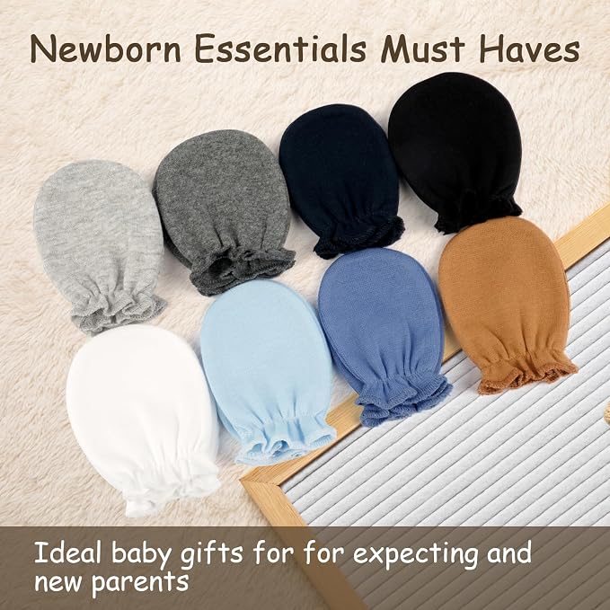 8 Pairs Baby Mittens Newborn No Scratch, Cotton Infant Gloves 0-6 Months | Soft - Image 7