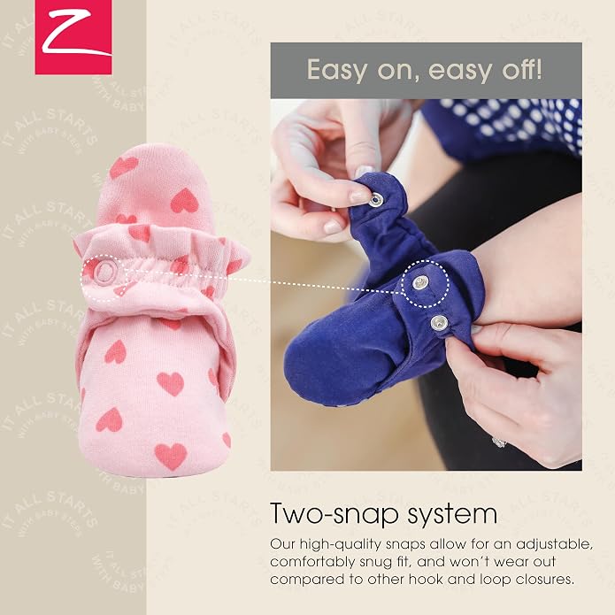 Zutano Unisex Organic Cotton Baby Booties, Stay-On and Non-Slip, Newborn to - Image 6