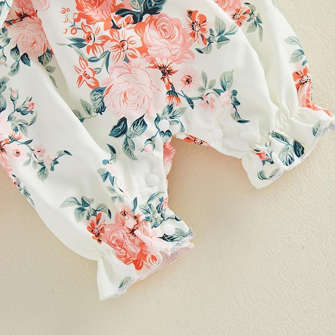 YINGISFITM Newborn Baby Girl Summer Clothes Short Sleeve Bubble Romper Bow - Image 8