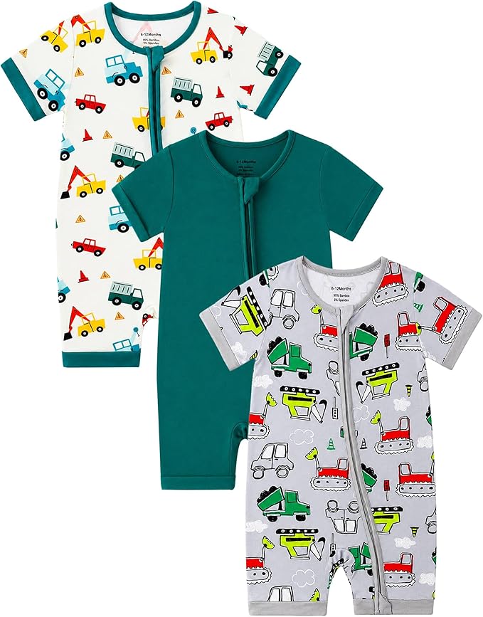OPAWO Bamboo Sleepers for Baby Boy Pajamas Bamboo Pajamas Baby Romper 0-24M | 2 by OPAWO