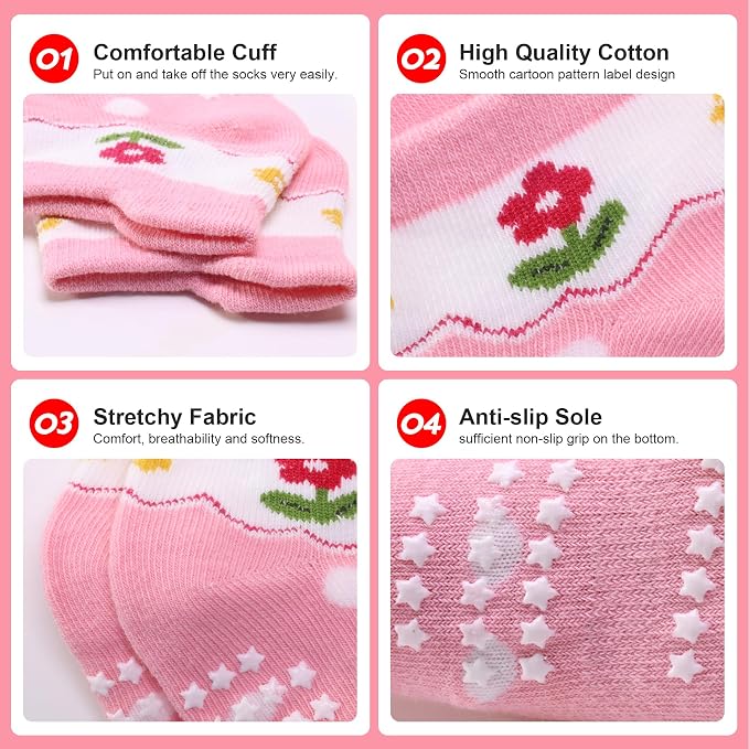 Toddler Non Slip Grip Ankle Socks - Image 6