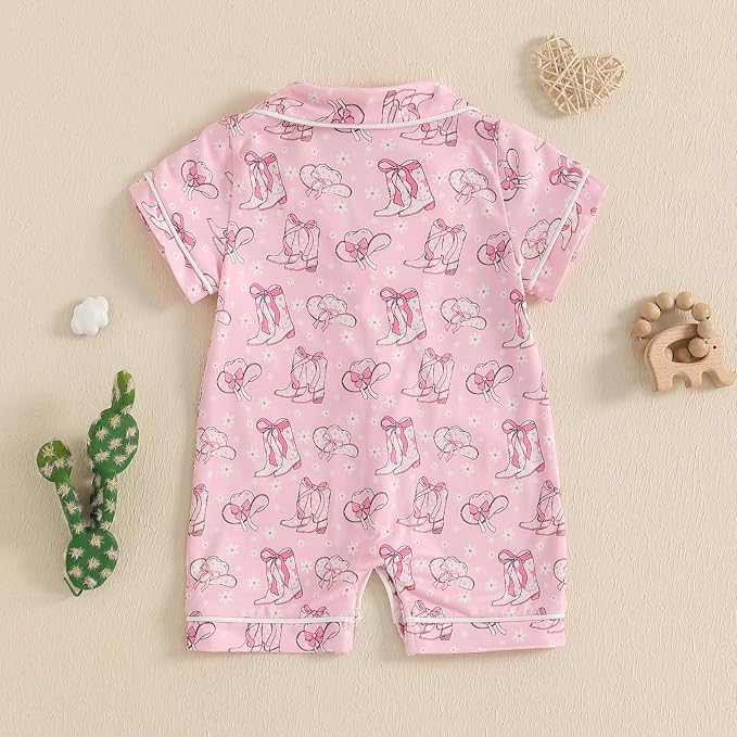 Balaflyie Newborn Summer Pajamas Baby Boy Girl Button Down Romper Cute Infant - Image 3