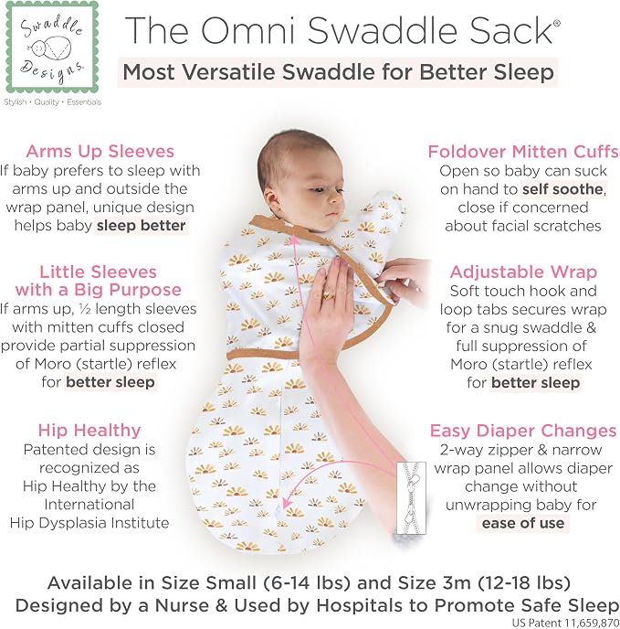SwaddleDesigns 6-Way Omni Swaddle Sack, Arms Up Swaddle - Image 2