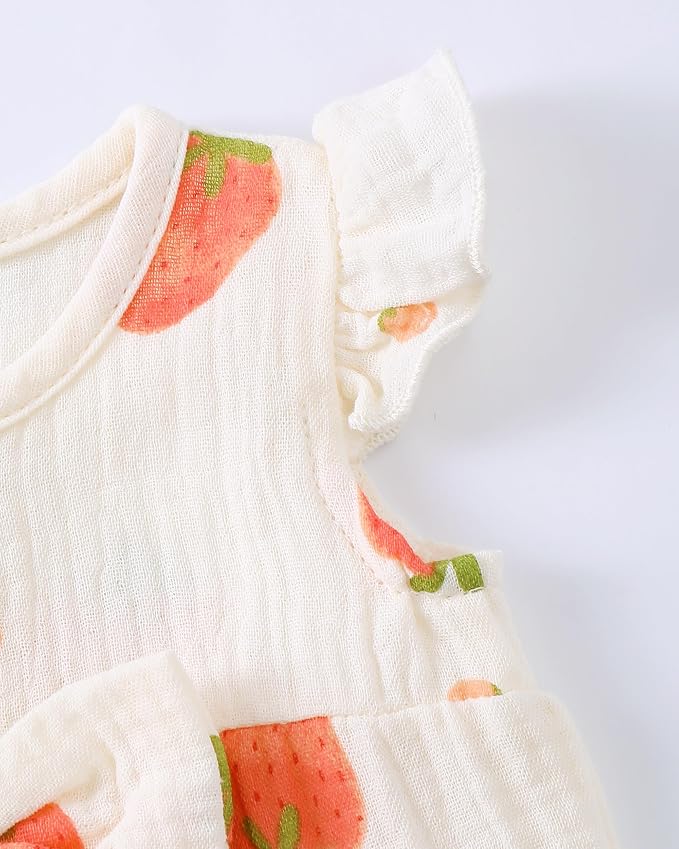 Renotemy Newborn Baby Girl Clothes Romper Summer Outfits Preemie-18Months | - Image 4
