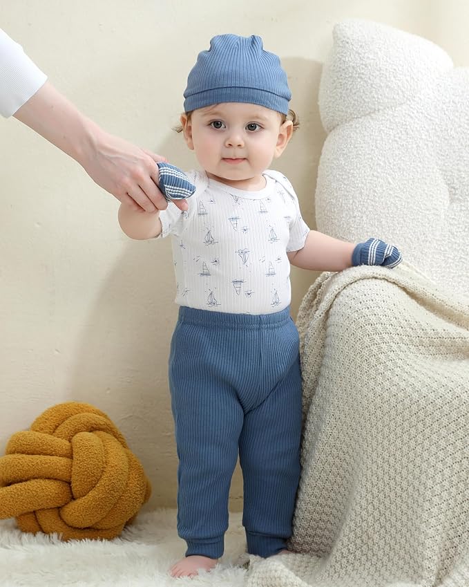 Baby Bodysuit and Pant Set Cotton Ribbed Mix Infant Girl Clothes | Unisex - Image 2