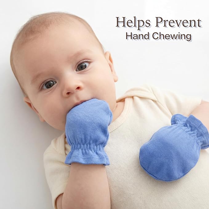 Pro Goleem Newborn Baby Mittens 100% Cotton No Scratch Soft Breathable Gloves - Image 2