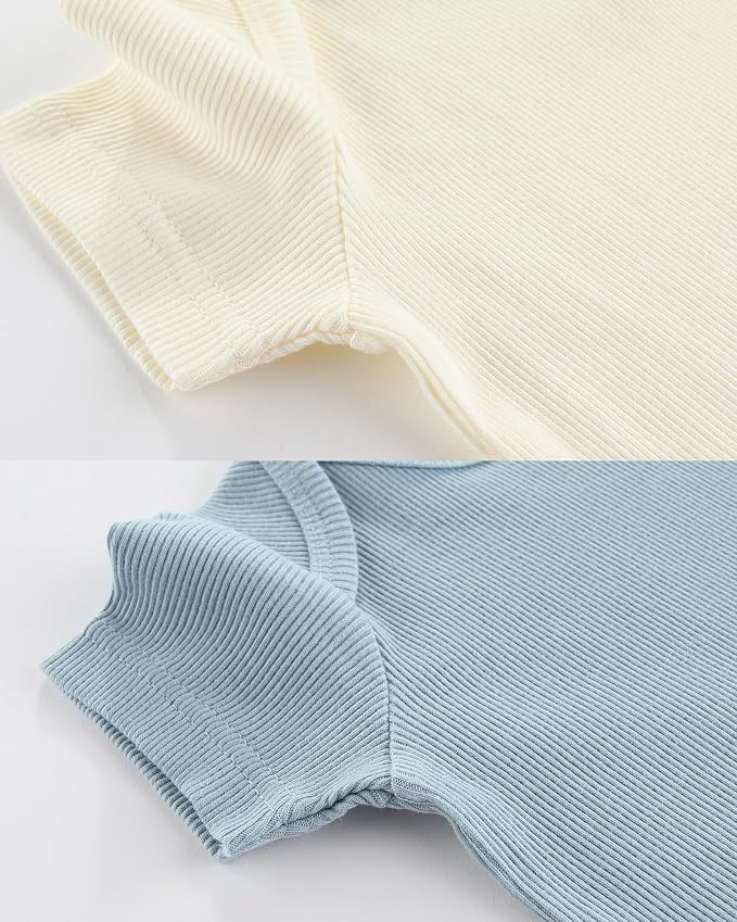 Baby Bodysuits Ribbed Mix Summer Newborn Boy Girl Clothes 5-pack | Multiple - Image 5