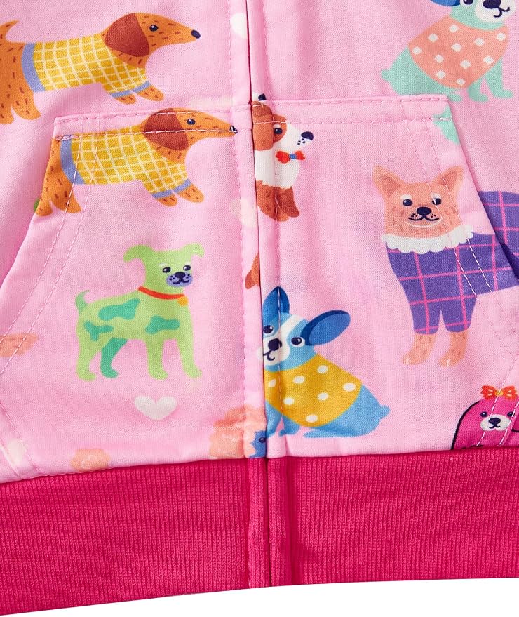 Baby Girl Zip-up Jacket Rainbow Unicorn Cotton Hoodie Sweatshirt Toddler Fall - Image 2