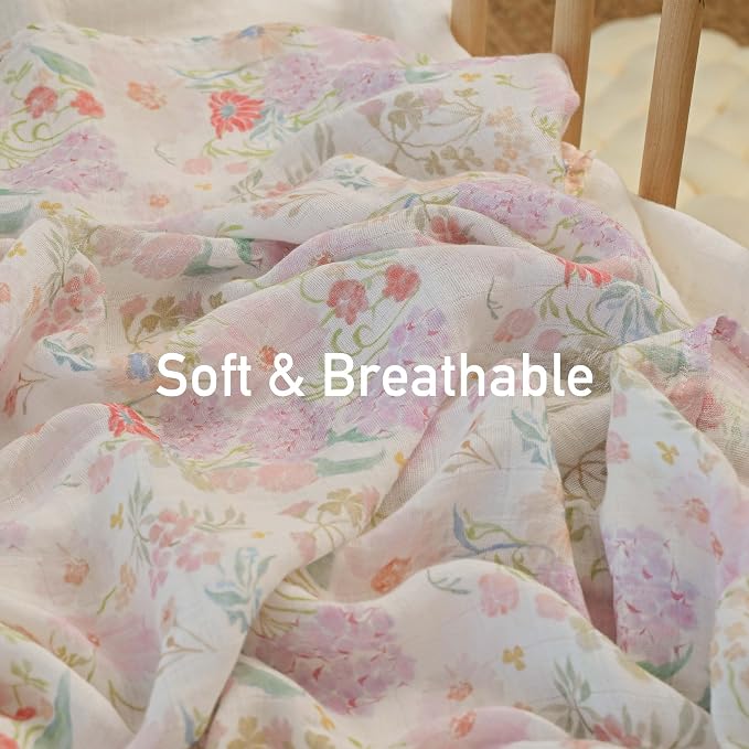 GLLQUEN BABY Muslin Swaddle Blankets 2Pk Receiving Blanket Large 35" x 40" | - Image 8