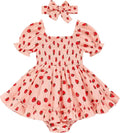 GRNSHTS Baby Girl Romper Dress, Puff Sleeve Smocked Outfit by GRNSHTS