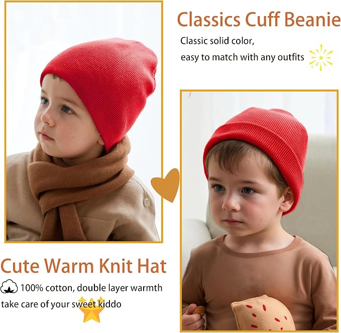 vidsel 100% Cotton Toddler Beanie Hats - Image 2