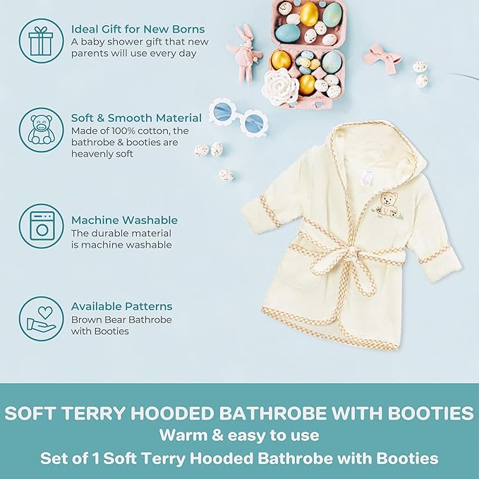 Spasilk 100% Cotton Hooded Terry Bathrobe - Image 4