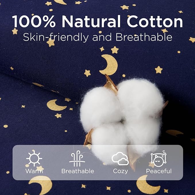 Duomiaomiao 3.5 TOG Toddler Sleep Sack 3-4T 100% Cotton Winter Side Open Zipper Baby Sleep Sack with Feet, Warm Toddler Wearable Blanket