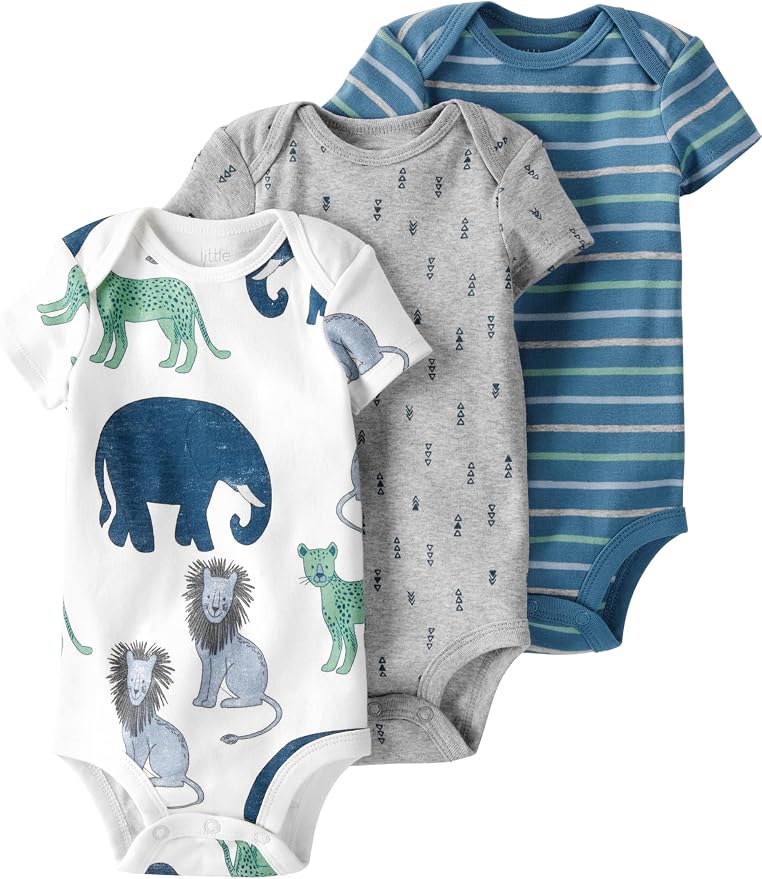 little planet by carter's Unisex Baby 3-pack Short Sleeve Bodysuits Made by LittlePlanet
