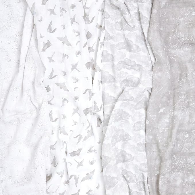 aden + anais Boutique Organic Swaddle Blanket 4-Pack – 100% Organic Cotton - Image 6