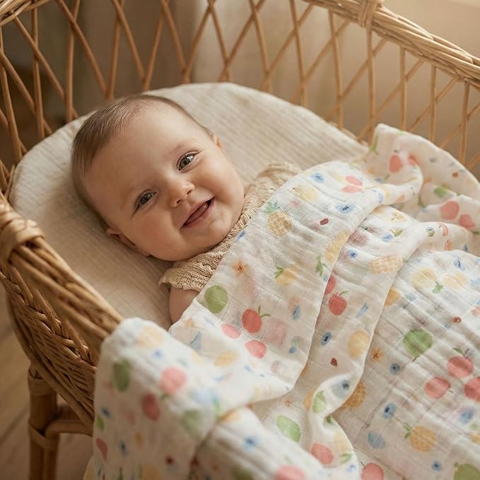 GLLQUEN BABY Muslin Swaddle Blankets 4Pk Receiving Blanket Large 35" x 40" | - Image 2