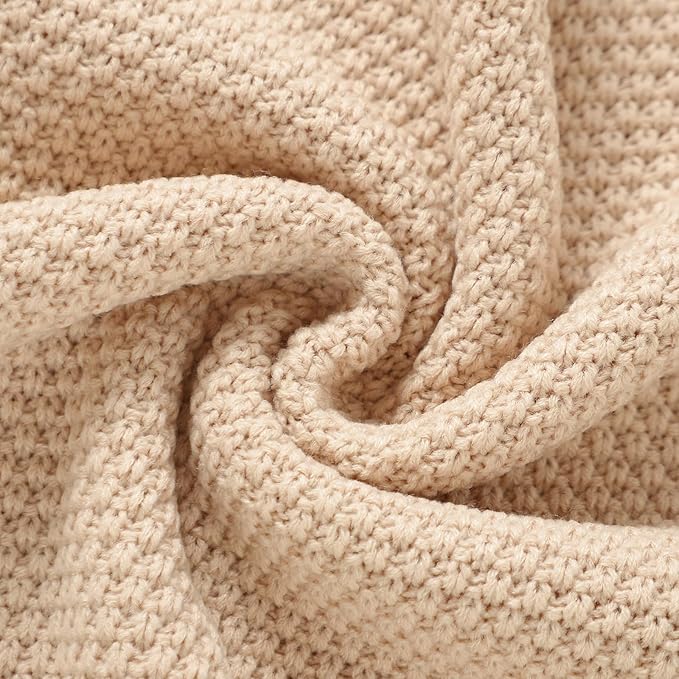 Neiwech Baby Blanket Knit Cozy Soft Lightweight Crib Stroller Nursery Receiving Swaddling Blankets for Newborn Infants Boys Girls Camel 30x40 Inch
