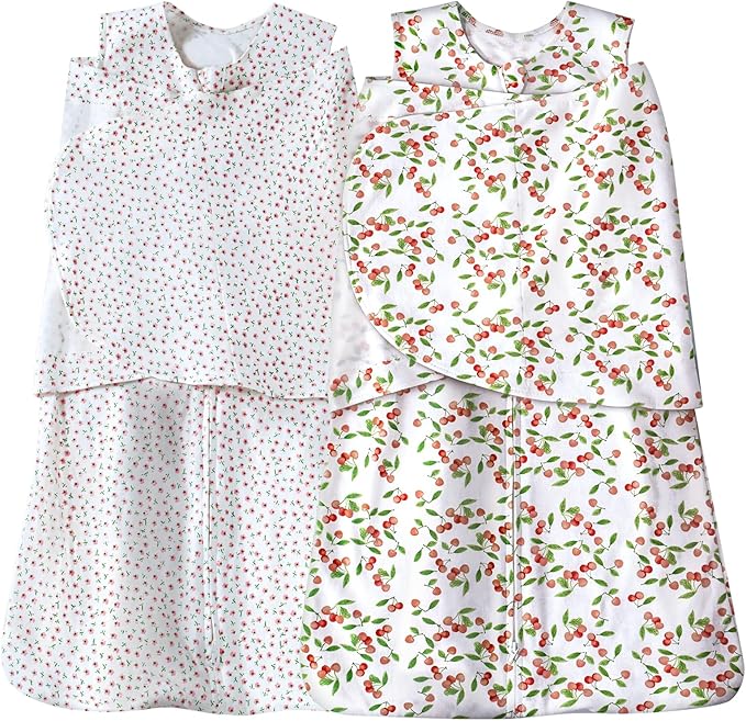 Baby Sleep Sack Swaddle 2 Pack, 3-Way Adjustable, Organic Cotton | Swaddles 3-6 by AugTwig