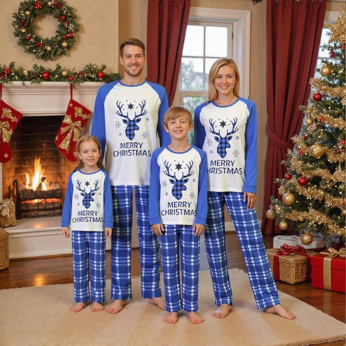 Awoscut Family Christmas Pajamas Matching Pajamas for Family, Xmas PJs Sets Holiday Sleepwear