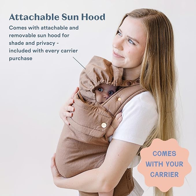 Ava & Oliver Essential Baby Carrier – Ergonomic, Hip-Healthy Soft Structured Carrier for Infants & Toddlers (7–35lbs) - Front and Back Carry, Breathable Fabric, Stylish & Lightweight (Coffee)