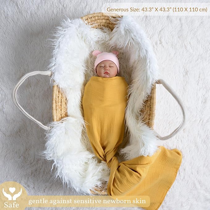 Meracorallo Muslin Swaddle Blanket, 100% Cotton Receiving Blanket - Image 2