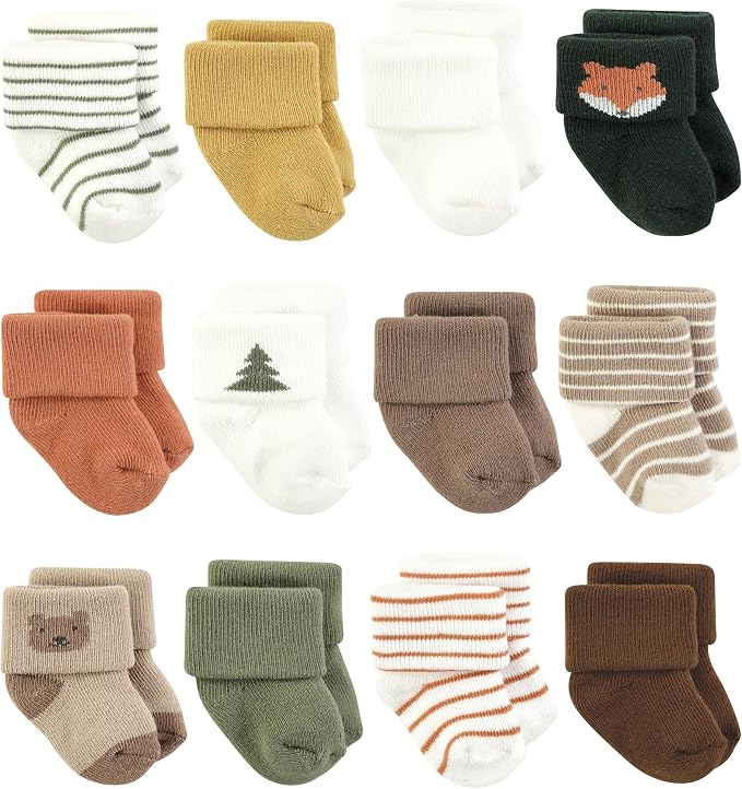 Hudson Baby Basics Unisex Baby Cozy Terry Baby Sock 12-Pack by HudsonBaby