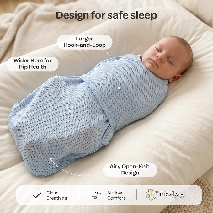 Momcozy Airflow Baby Swaddle, 100% Cotton Lightweight & Ultra Breathable | Ideal - Image 6