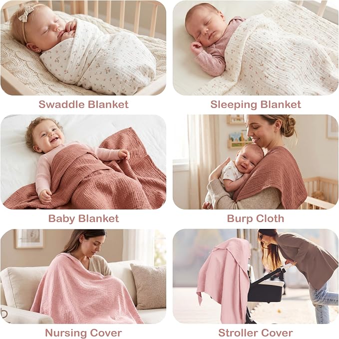 100% Organic Cotton 3 PK Baby Swaddle Blanket Unisex Gift 38x40 in | Oeko-TEX - Image 8
