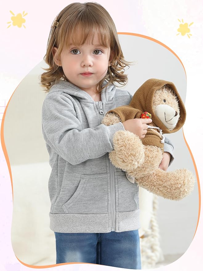 Cooraby 3 Pieces Baby and Toddler Girls Fleece Full-Zip Hoodies Lightweight - Image 4