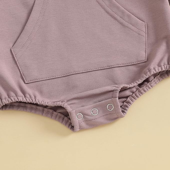 Baby Girl Boy Hooded Sweatshirt Long Sleeve Solid Color Romper Infant Baby Fall - Image 7