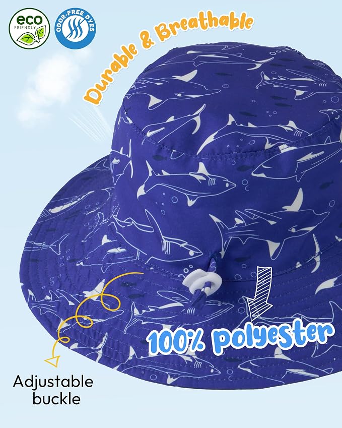 Baby Sun Hat Kids Summer Sun Protection Toddler Bucket Hat Wide Brim Adjustable - Image 2
