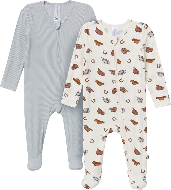 Modern Moments by Gerber Baby Viscose 2-Pack Sleep 'N Play w/ Mitten Cuffs by ModernMomentsbyGerber