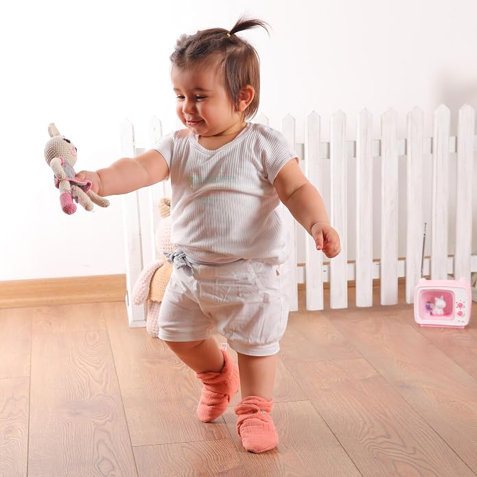 Ella Bonna Baby Booties Organic Cotton Muslin Newborn Baby Slippers Baby Boy - Image 8