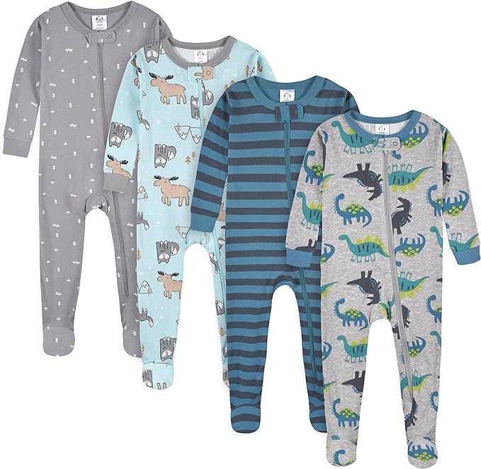 Gerber Baby Boys 4-Pack Footed Pajamas by Gerber
