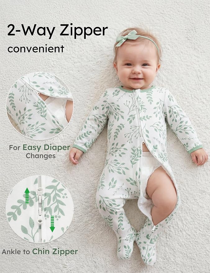 Yoofoss Baby Pajamas 100% Organic Cotton Baby Sleepers - Image 3