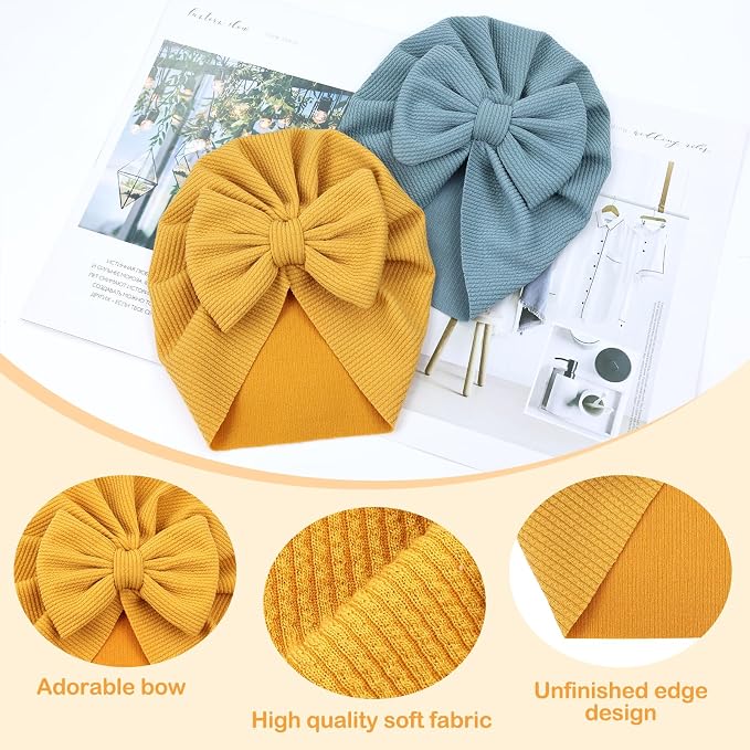 Cinaci 4 Pieces Baby Girls Turban Hats - Image 3