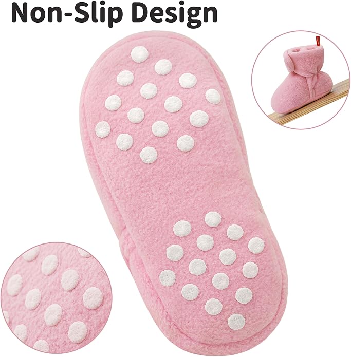 Bufims Baby Fleece Booties Newborn Unisex Booties Non-Slip Newborn Infant First - Image 2