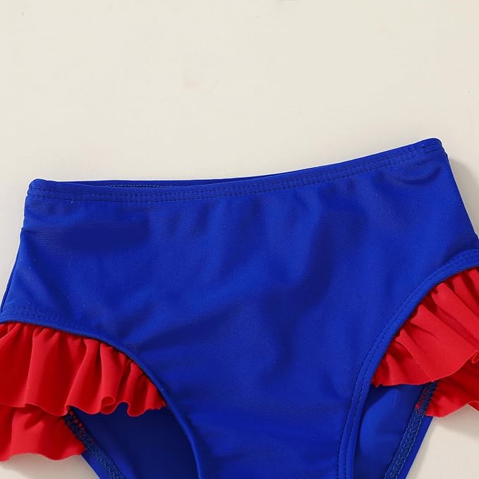 YOUNGER TREE Toddler Girls Two Pieces Swimsuit Color Block Stripe Swimwear Summer Beach Bathing Suit 18M-5T