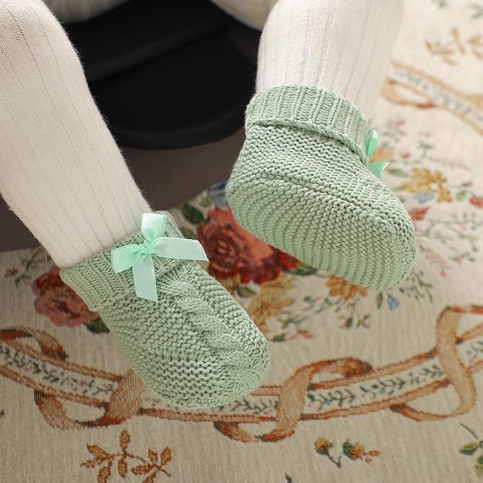 Baby Booties Newborn 100% Cotton Cozy Knit First Shoes | Soft Cute Shower Gift - Image 5