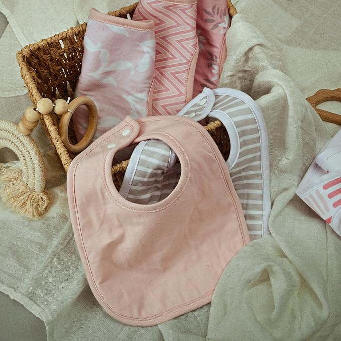 10 Pack Cotton Snap Bibs for Baby Boy Girl, Super Soft Drool Bibs for Teething - Image 7