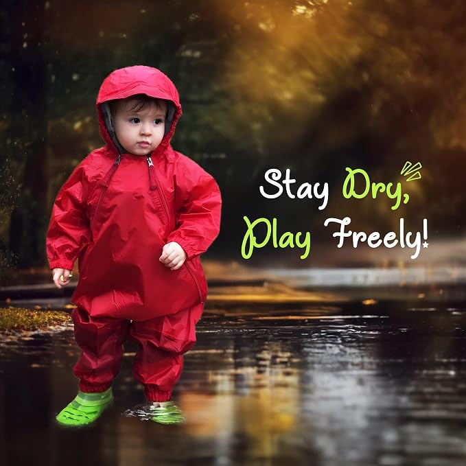 Tuffo Muddy Buddy Kids Waterproof Rain Suit One-Piece Coverall, Dual Zippers - Image 8