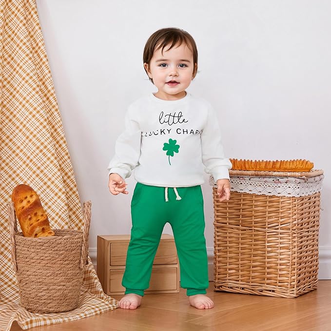Kupretty Toddler Baby Boy Fall Winter Clothes Color Block Long Sleeve Sweatshirt Pullover Tops + Joggers Pants Outfit Set